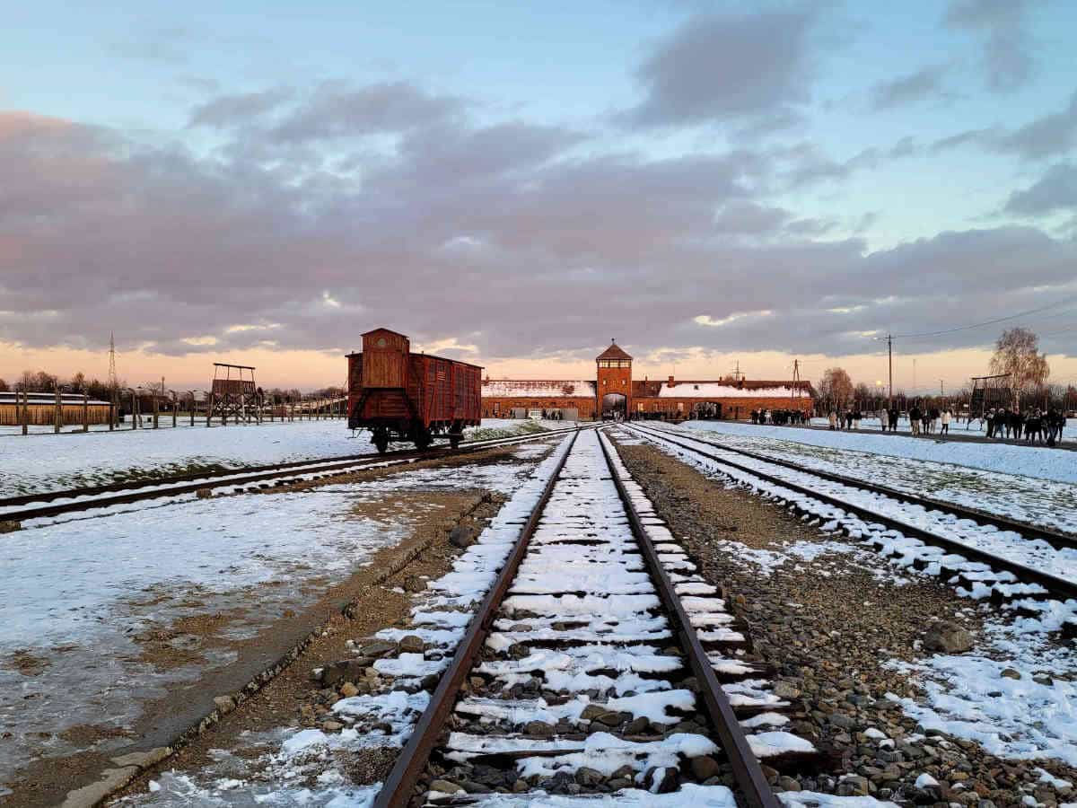 Train tracks at Auschwitz II Birkenau unloading ramp