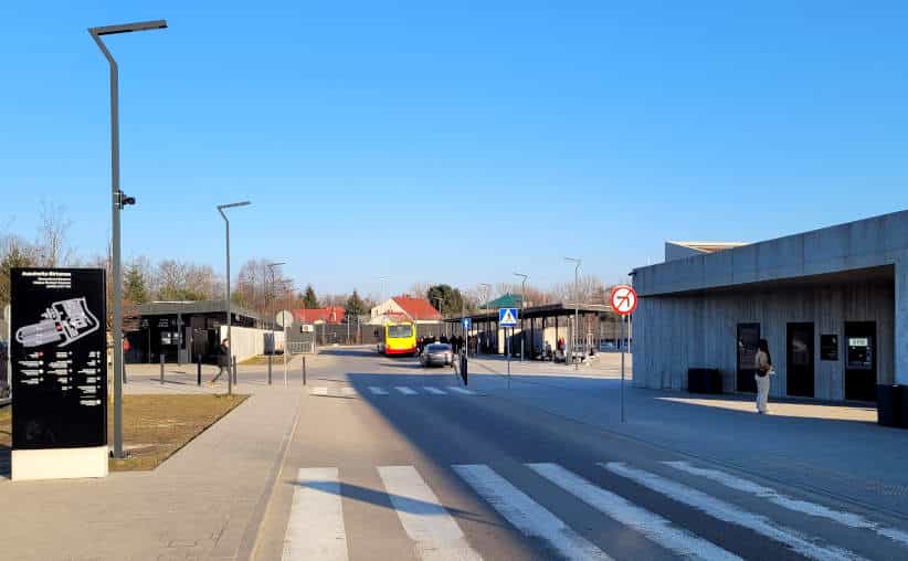 The main Auschwitz parking lot area.