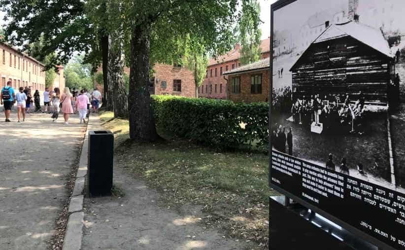 The Auschwitz camp orchestra photo near the main gate