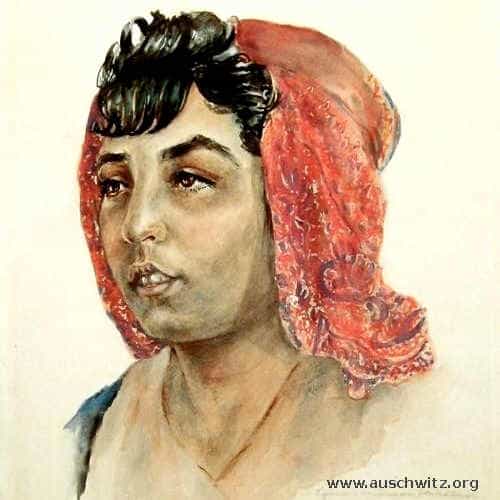'Zigeuner-Mischling aus Deutschland' made by Auschwitz survivor Dinah Gottliebova. Source: auschwitz.org