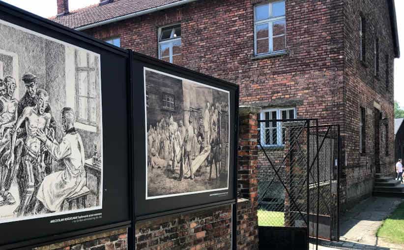 Camp hospital building, Block 21 at Auschwitz I Main Camp