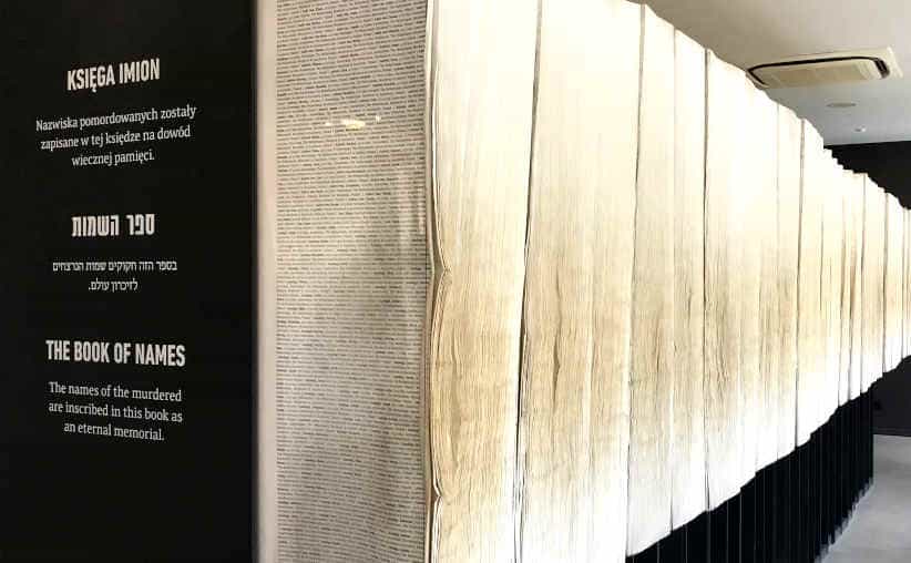 The world's largest book with the names of 4 million Jewish victims of the Holocaust on display at the Shoah exhibition in Block 27 at Auschwitz I Main Camp.