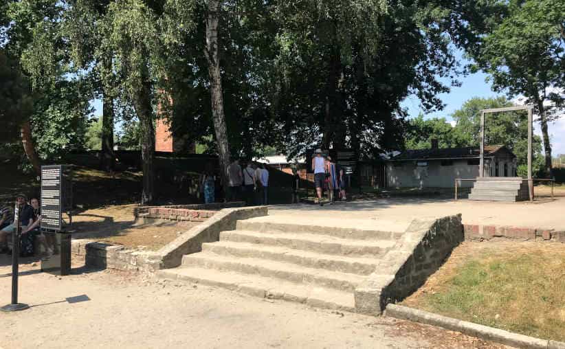 Gas chamber entrance near the gallows for Rudolf Hoss at Auschwitz