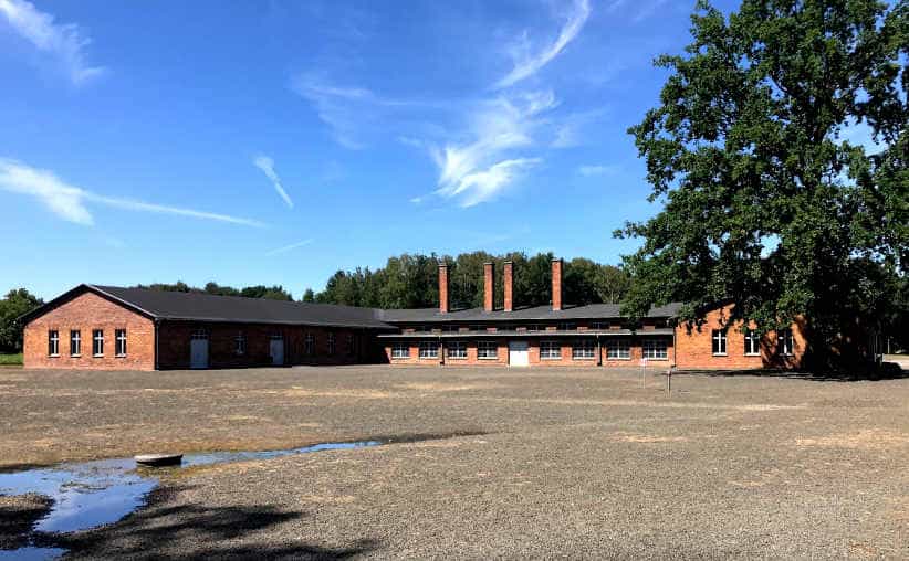 The Sauna building at Auschwitz-II-Birkenau.