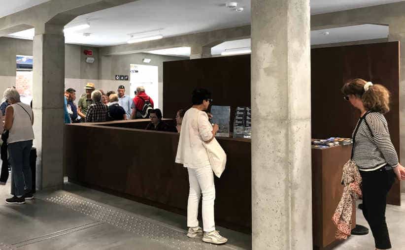 Information desk in the Auschwitz visitor service center